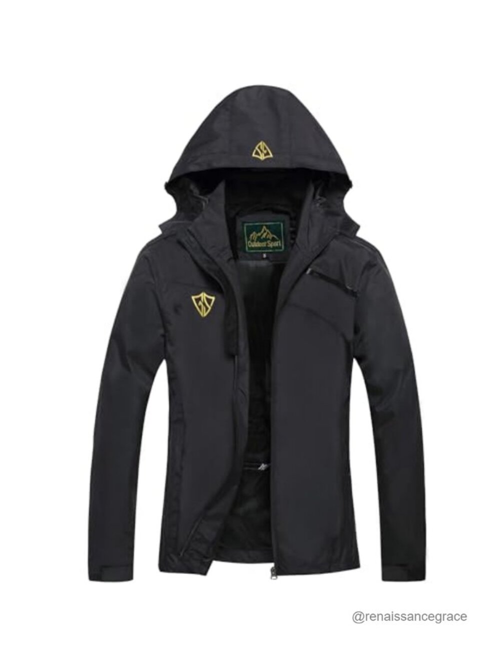 Women's Waterproof Windproof Full Zip Packable Rain Jacket with Hood
